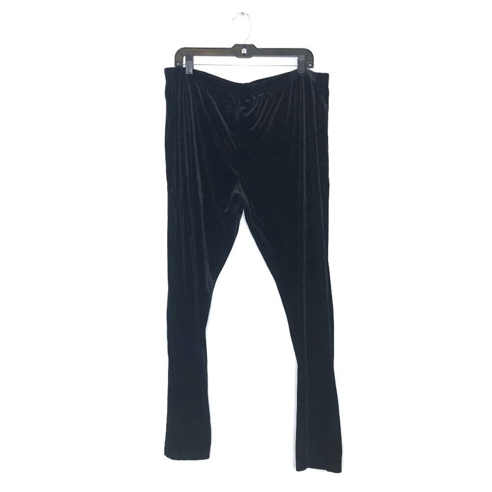 Armani Exchange AX Paris Curve Black Velvet Skinny Pants Elastic Waist Lounge 24